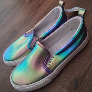 Girl's Cat & Jack metallic rainbow shoes